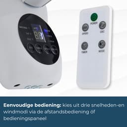 Evolar Wandventilator met Afstandsbediening - 50W - Muurventilator - Automatische Oscillatie - 3 Snelheden - Timer - Wit - EVO-WF50W — thumbnail 5