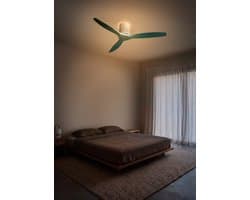 CREATE - Plafondventilator stil 40W (Ø132cm) - Sfeerlicht LED - Afstandsbediening - 6 snelheden - Programmeerbaar - WIND CALM CUSTOM RATTAN