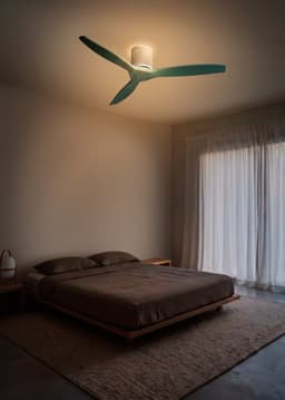 CREATE - Plafondventilator stil 40W (Ø132cm) - Sfeerlicht LED - Afstandsbediening - 6 snelheden - Programmeerbaar - WIND CALM CUSTOM RATTAN — thumbnail 1