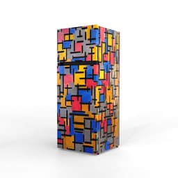 NUNKI MEDIUM-AMOND / Dubbel-Deurs Koelkast, E Klasse, 206l, Piet Mondriaan, Satin (ALL sides) — thumbnail 5