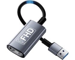 USB naar HDMI Adapter - Monitor Converter - Extra Scherm Aansluiten - Hoge Snelheid Data - 15 cm Pakket - Zwart