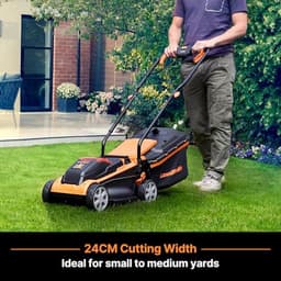 Accu grasmaaier - Draadloze maaier - Gazon onderhoud - Compact opvouwbaar - 32cm maaibreedte - Zwart — thumbnail 2