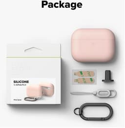 Ringke Silicone Hoesje Geschikt voor Apple AirPods Pro 3 - Siliconen Cover - Karabijnhaak - Case Roze — thumbnail 2
