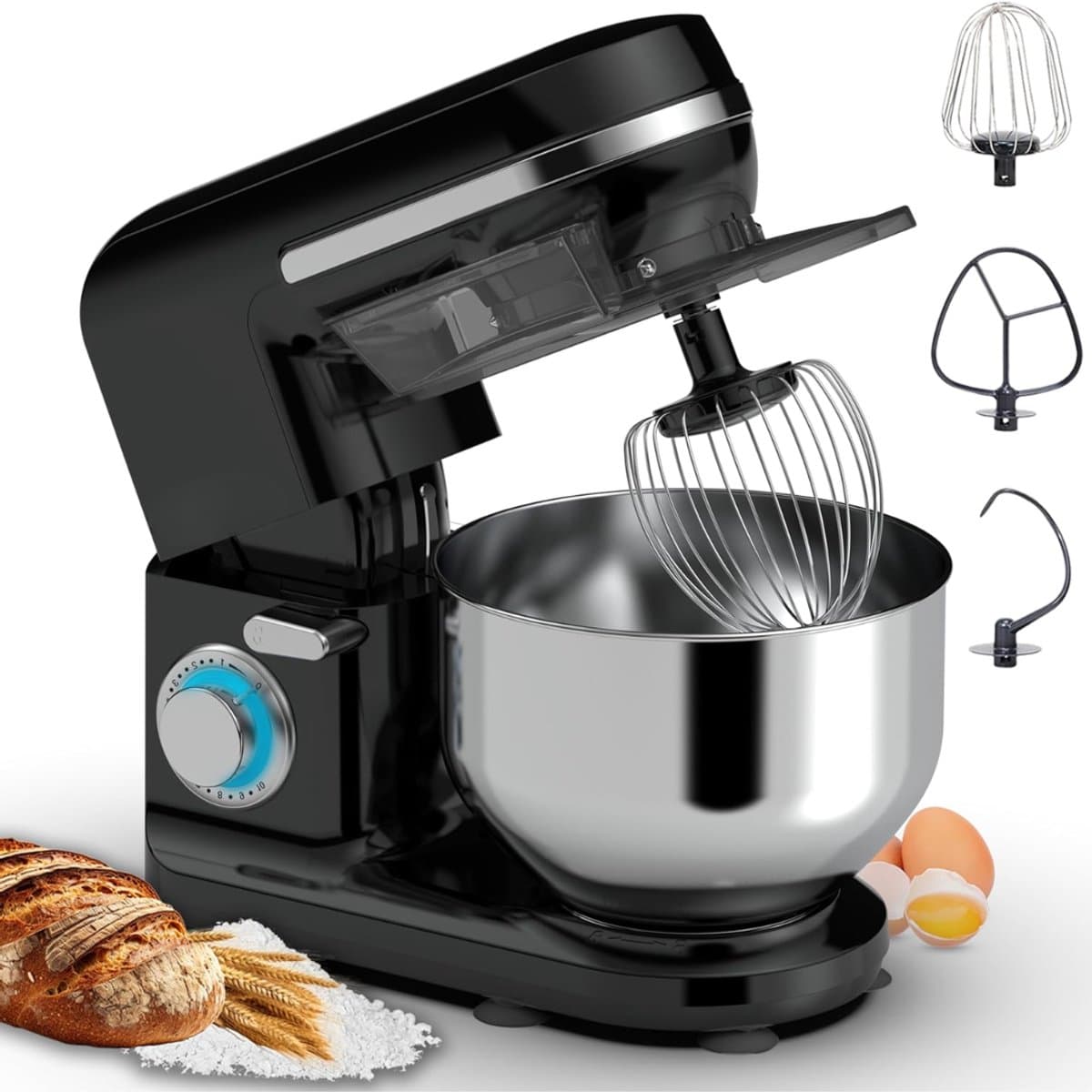 RUX® Mixer met mengkom - Mixer - Mixer met mengkom keukenmachine - Zwart - 37cm x 24cm x 32cm — afbeelding 1