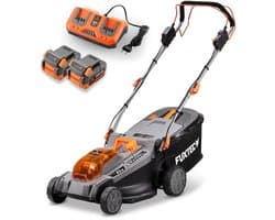 FUXTEC 40V accugrasmaaier FX-E2RM43PRO | inclusief accu en lader | FlexSpeed snelheid | 43 cm maaibreedte | aandrijving op wielen | mulchfunctie
