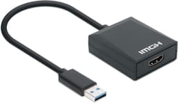 USB naar HDMI adapter - Converter kabel - Extra scherm aansluiten - Full HD 1080p - 60Hz - Zwart — thumbnail 1