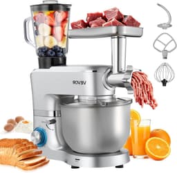 Keukenmachine - Mixer - Maaltijden Bereiden - 5-in-1 Functionaliteit - 6 Liter Kom - Zilverkleurig — thumbnail 1
