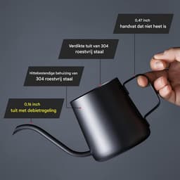 QTTVBTNA - Cafetière - Slow Coffee Ketel - Schenkketel met Zwanenhals Uitloop - Koffie en Theekan -Nauwkeurig Schenken voor Filterkoffie en Camping-340 ml — thumbnail 5