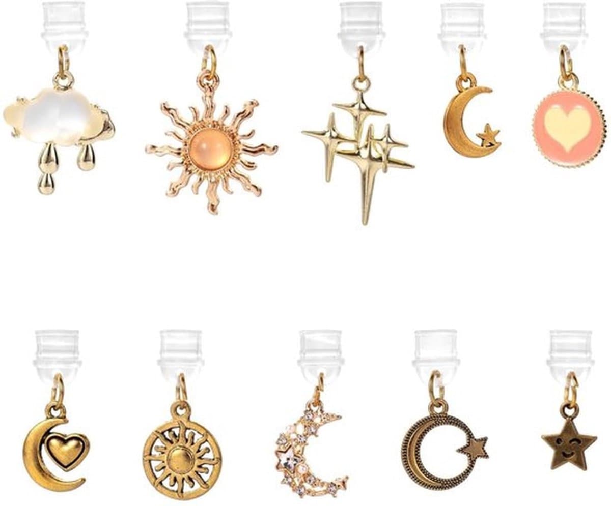 10 stuks stofkapjes voor Kindle, sterren-maanpatroon, schattige poortbeschermers voor e-readers, boeken, vrouwen, leraren en studenten — afbeelding 1