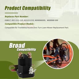 Grasmaaier Starter Solenoïde - Motoronderdeel Gazonmaaier - Motor Starten - 12V 3 Terminal - Standaard Formaat - Zwart — thumbnail 5