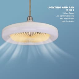 Plafondventilator met LED - Ventilatorlamp - Luchtcirculatie Verbeteren - Eenvoudige E27 Installatie - 26 cm - Wit — thumbnail 1