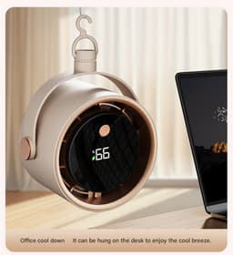 Ventilatoren-Luchtcirculatieventilator- Tafelventilator en Wandventilator 2-in-1 - 360° Draaibaar - Smart LED Display - Stil voor Slaapkamer en Camping — thumbnail 5