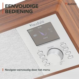 Internet radio - Audizio Cosa - FM en DAB radio - Kleine radio met Bluetooth - Wekkerfunctie - Houtlook — thumbnail 4