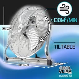 Metalen Ventilator - Vloer Ventilator - Frisse Lucht Creëren - App Bediening Oscillerend - 45 cm Diameter - Zilver — thumbnail 4