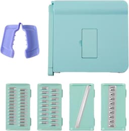 Keuken Voedsel Snijmachine - Groente Versnipperaar - Maaltijd Voorbereiding - 6-in-1 Roestvrijstaal - 24.5 cm Lengte - Lichtgroen — thumbnail 1