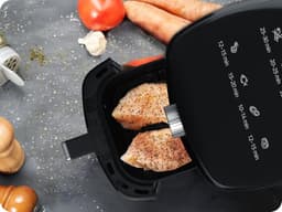 Airfryer Zonder Olie - Hete Lucht Frituur - Gezond Koken - 8 Programma's - 25 Liter - Zwart — thumbnail 4