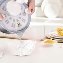 Salade Spinner - Sla Droger - Groenten Wassen - Antislip Bodem - 5 Liter - Zilver — thumbnail 5