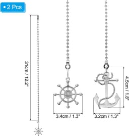Trekketting Ventilator - Lamp Ketting - Plafond Verfraaien - Decoratieve Hanger - 31 cm - Zilver — thumbnail 4