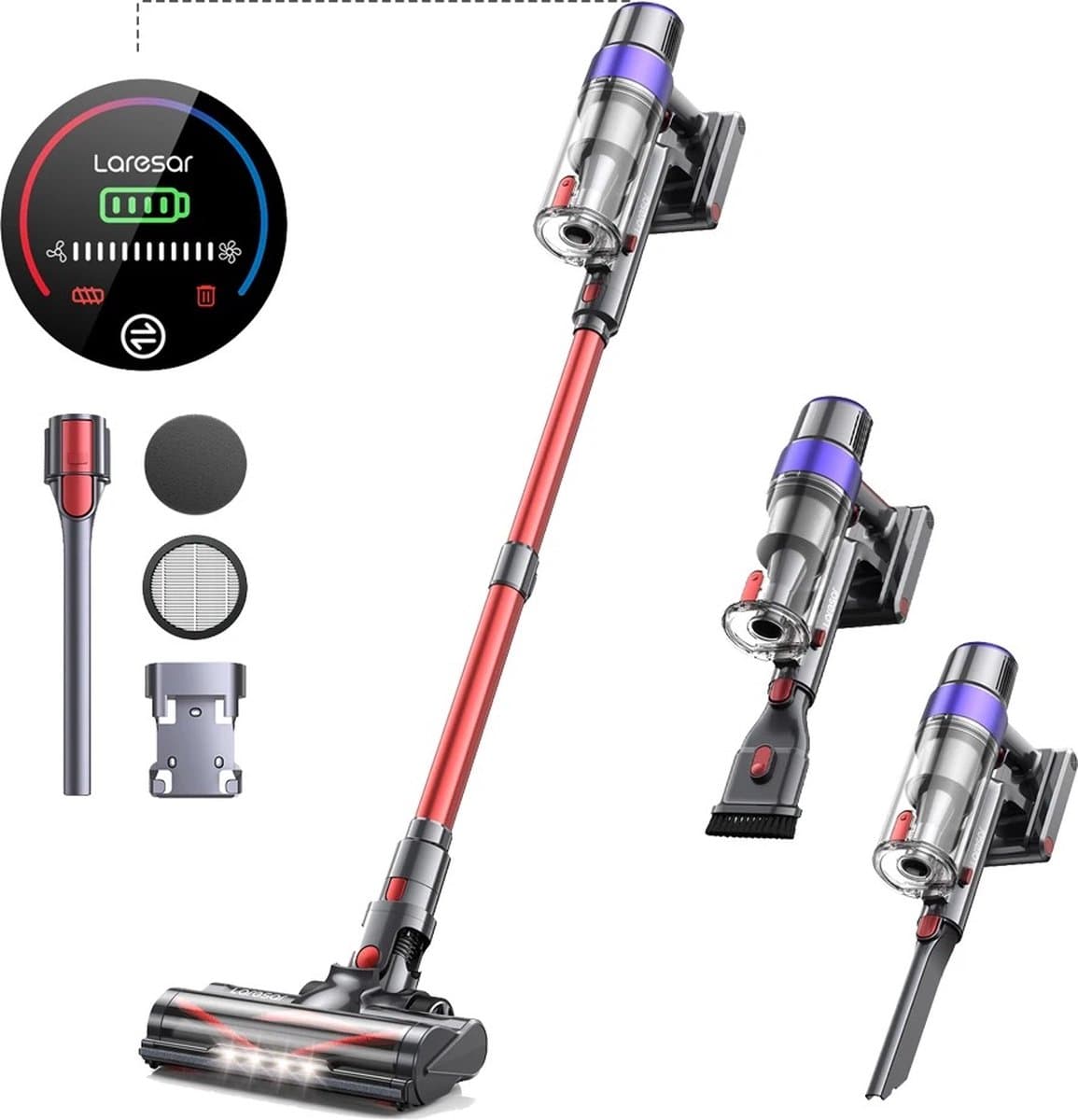 Collox Draadloze stofzuiger zonder zak - Steelstofzuiger - 500W vermogen - Zuigkracht 48Kpa - Borstelloze motor — afbeelding 1