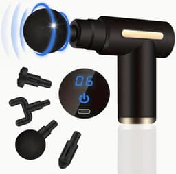 Massagegun - Massage Pistool - 4 Opzetstukken - 6 Standen - Krachtig - Draadloos - Sport - Relax Massage Apparaat — thumbnail 1