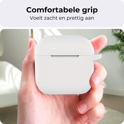 Hoesje - Geschikt voor Apple AirPods 4 - Siliconen Hoes met Clip - Silicone Case Cover - Wit — thumbnail 3