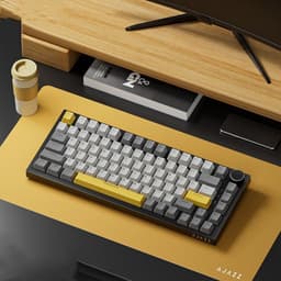 Ajazz AK820 - 75% Bedraad RGB Gaming Toetsenbord - Mechanisch - Gasket - Hot Swap - Volumeknop - QWERTY Toetsenborden- 82 Keys - Maanlicht geel — thumbnail 2
