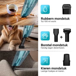 TurboTronic LUX400 Kruimeldief snoerloos - Handstofzuiger - Droog en Nat Kruimelzuiger - Zwart/Blauw — thumbnail 4