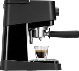 White-Label® Espressomachine - Koffiezetapparaat - Koffiemachines - Zwart en Zilver — thumbnail 4
