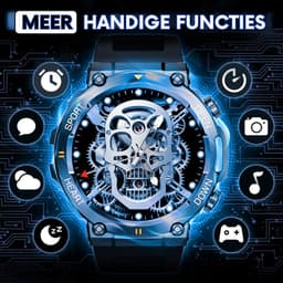 Parya Indestructible Smartwatch - Stoere Zwarte Smartwatch - Sporthorloge — thumbnail 2