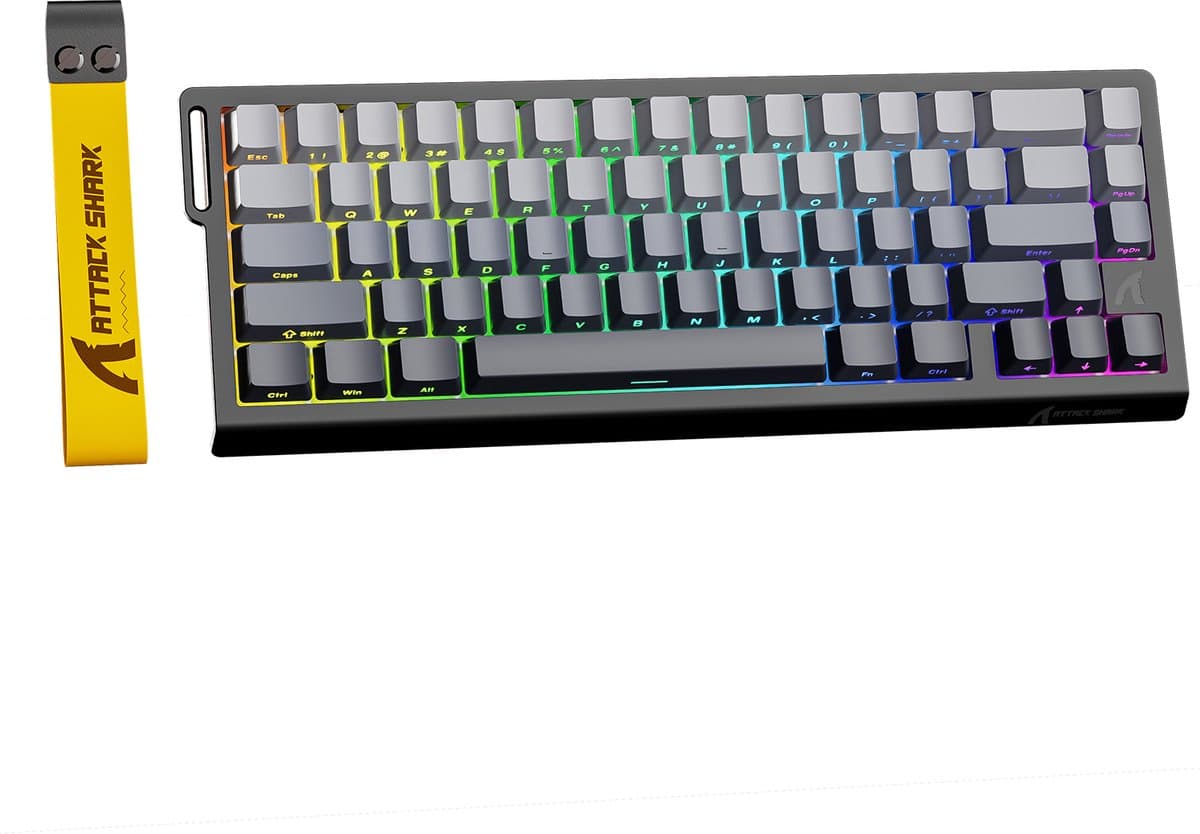 ATTACK SHARK X68HE - Magnetic Switch Wired Gaming Toetsenbord - 66keys - Side Printed PBT Keycaps - RGB - Decorative Lanyard - 8Khz - 0.01mmRT - 0.125ms - Moonlit Night — afbeelding 1
