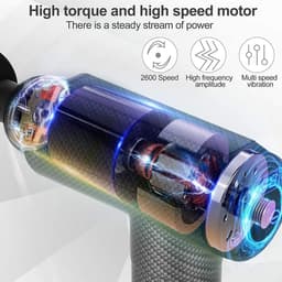 Mrs. Jones Deep Tissue Spiermassagepistool sporters percussie massageapparaten nekrug schouder lichaamspijnverlichting 30 snelheden stille handmassageapparaat LCD touchscreen 10 koppen . — thumbnail 3