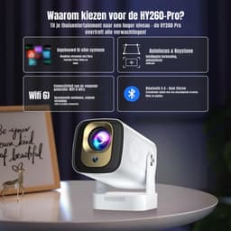 Aura® Draagbare beamer - Beamer - Projector - Mini Beamer - Wit - 20cm x 11cm x 10cm — thumbnail 4