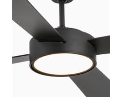 Zwarte LED Plafondventilator met Stille DC Motor