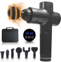 Spiermassagepistool - Herstel Tool - Spierpijn Verlichten - 30 Snelheden 6 Koppen - 10x28x23cm - Carbon Zwart — thumbnail 1