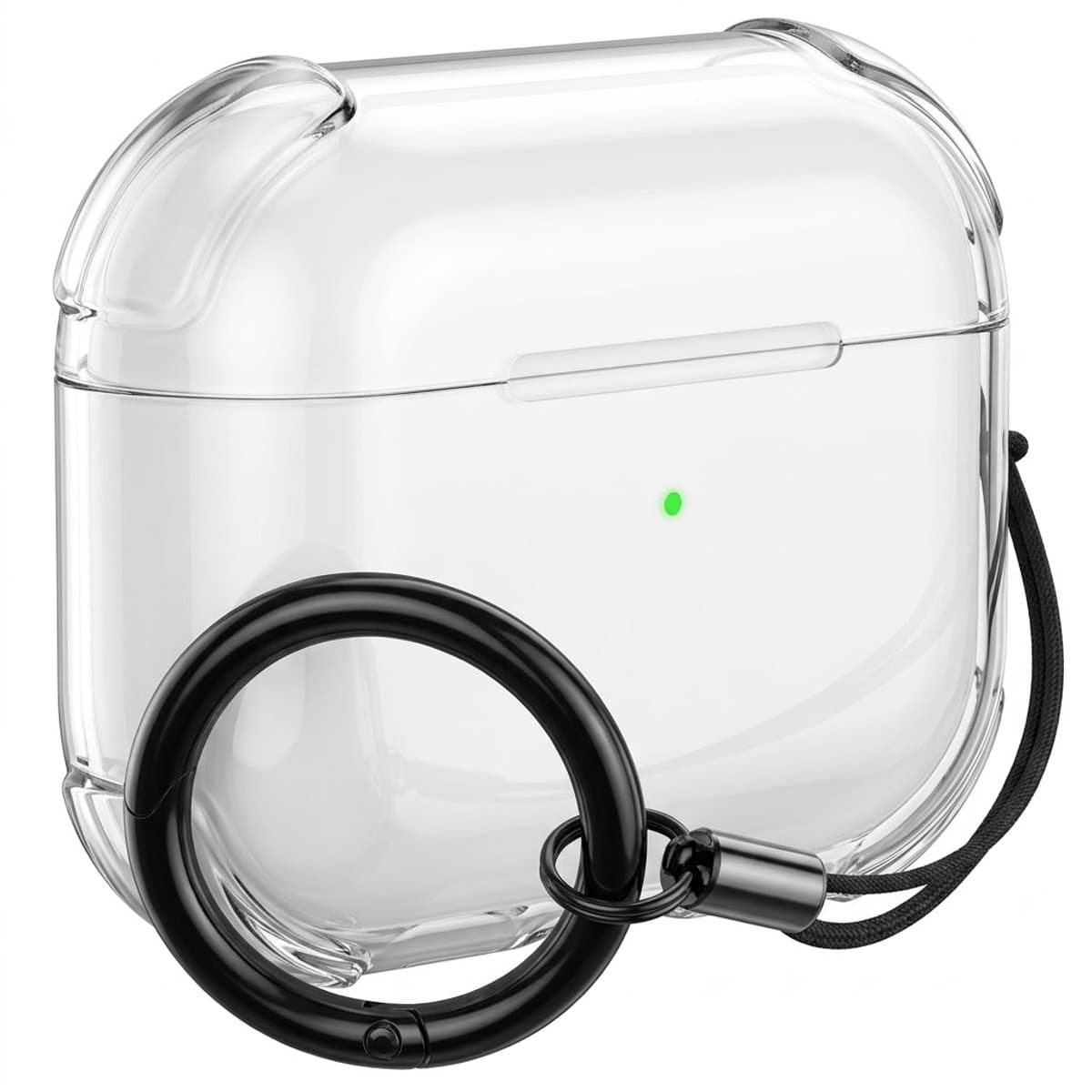 Transparant hoesje voor oordopjes met sleutelhanger – schokbestendige beschermhoes geschikt voor AirPods Pro 3 — afbeelding 1