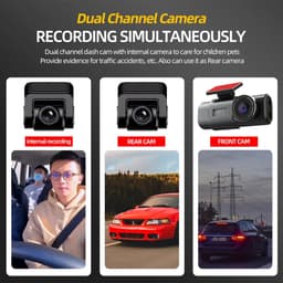 Dashcam voor Auto - 4K Dashcam - Dual Lens - 170° Groothoek - GPS - WiFi - Nachtvisie - 24H Parkeermodus - G-Sensor - 128GB Geheugenkaart inbegrepen - 6M RC Dashcam - Zwart — thumbnail 3