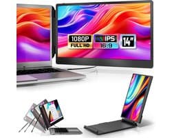 Nexvo® Professionele Portable Monitor Pro 2024 - Full HD - 13” / 16.5” Tri-Screen - Laptop Scherm Uitbreider - Zwart - 36cm x 21cm x 4cm