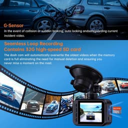Hoogwaardige Dashcam voor Auto - 2.5K + 1080P Full HD Beeldkwaliteit — thumbnail 3