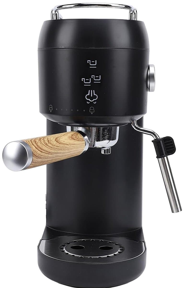 EAFC - Koffiezetapparaat – Espressoapparaat – Koffiemachine – Halfautomatisch – 20 Bar Pomp – Ingebouwde Melkopschuimer – 1,4L –Compact & Gebruiksvriendelijk - Zwart — afbeelding 1
