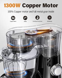 Krachtige Keukenmachine met Grote Mengkom van 6,5L - 10 Snelheden — thumbnail 4