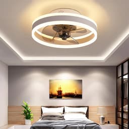 Stil Zwart/Wit Plafondventilator met Dimbare LED Verlichting en Afstandsbediening — thumbnail 2
