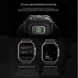DrPhone DualX Duo2 - Smartwatch met Ingebouwde Oordoppen - Bluetooth 5, NFC, Gezondheidsmonitoring & Automatisch Opladen - Wit — thumbnail 4