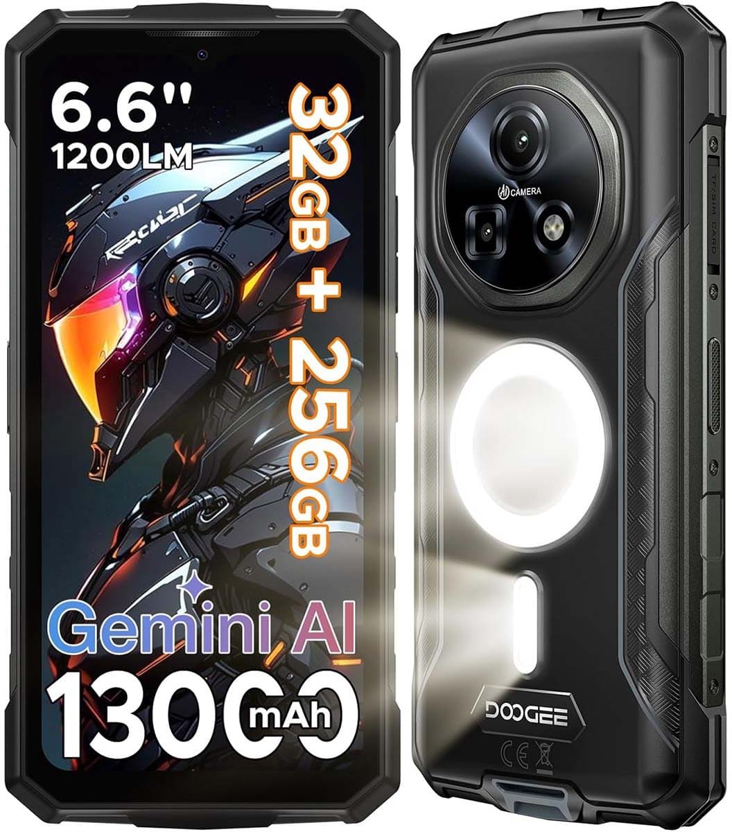 DOOGEE Fire 5 Ultra Robuuste Smartphone - 6GB RAM 128GB ROM - Gemini AI - 13000 mAh - IP68/IP69K Outdoor telefoon - 6,6 inch 90 Hz - Android 15 - NFC GPS - Zwart — afbeelding 1