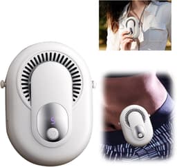 Tailleventilator - Draagbare Ventilator - 4-in-1 - Bladloos - 5 Standen - Digitaal Display - USB Oplaadbaar - voor Nek Taille Hand en Tafel - Wit — thumbnail 1