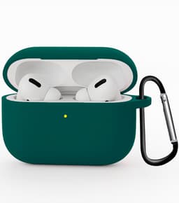 Hoesje - Geschikt voor Apple Airpods Pro 3 - Siliconen Hoes met Clip - Silicone Case Cover - Petrol — thumbnail 1