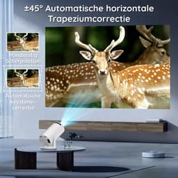 4K Mini Beamer Smart Projector - voor IOS & Android WiFi 6 & Bluetooth 5.4 – Thuisbioscoop – Wit — thumbnail 3