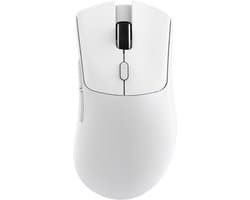 ATTACK SHARK R1 - Superlight Gamingmuis - 59g Ultralicht - PixArt PAW3311 Sensor - BT & 2.4G Draadloos & Bedraad - 6 Instelbare DPI Tot 18000 - 65 uur Batterij - Wit