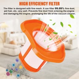 3 stuks Stofzuigerfilters - Filter - Geschikt voor Black & Decker BHHV520BT/BHHV520BFP/BHHV320B/BHHV320J/BHHV520BF/BHHV520JF - Wasbaar - Stof Filter - herbruikbaar - voor Stofzuigen — thumbnail 2