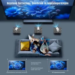 DnA® Mini Beamer - Mini Beamer 4k - Mini Beamer Smartphone - Wit - 17cm x 10cm x 17cm — thumbnail 3