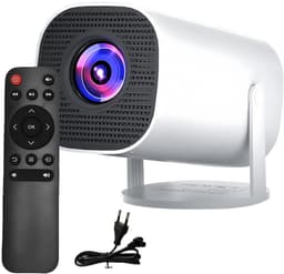 Mini Projector - Smart Beamer met 4K-ondersteuning - Voor iOS/Android/HDMI/TV-Stick/Laptop/PC - Bluetooth 5.4 & WIFI - Compacte Mini Beamer voor Thuisbioscoop - Kleine Projector - Wit — thumbnail 1